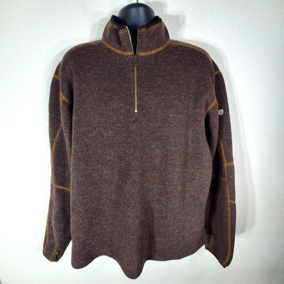 Kühl Other - Kühl Mens XX-Large Thermokore Fleece Lined Wool Blend Sweater Brown 1/4 Zip
